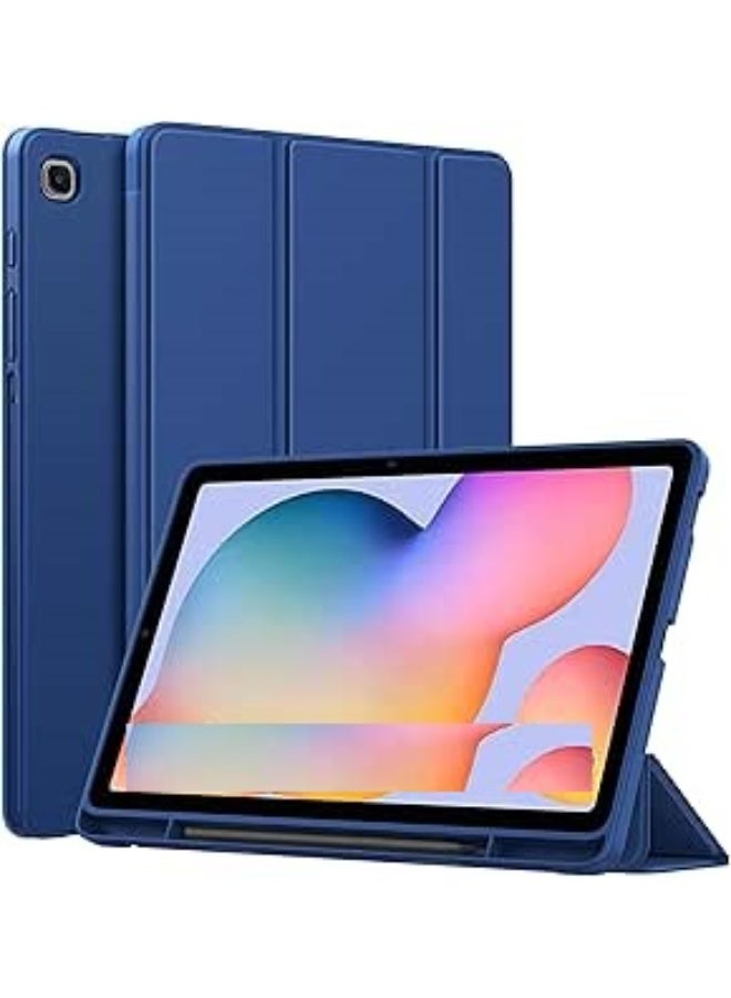 Case for Samsung Galaxy Tab S6 Lite Case 10.4 Inch 2024/2022/2020 with Pen Holder,Trifold Stand Protective Soft TPU Back Cover for Samsung Galaxy Tab S6 Lite Tablet with Auto Wake/Sleep,Navy Blue